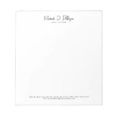 Bloc-note Business script name simple elegant professional (Devant)