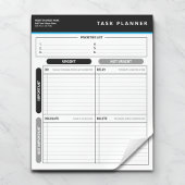 Bloc-note Business Task Planner Priority Matrix Notepad