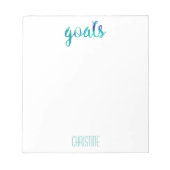 Bloc-note Buts Vert Aquarelle tendance Personnalisé Design (Devant)