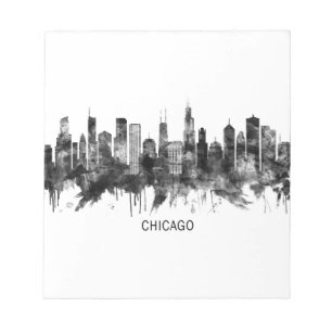 Bloc-note BW de Chicago Illinois Skyline