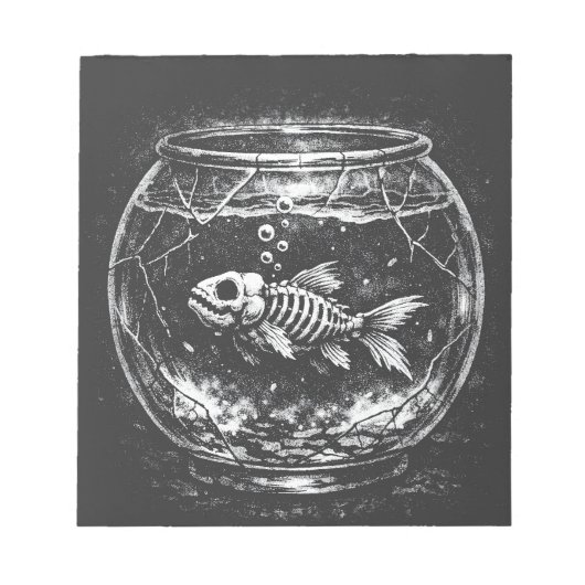 Bloc-note "Ça va super" - Poisson rouge squelette par BurnsI (Devant)
