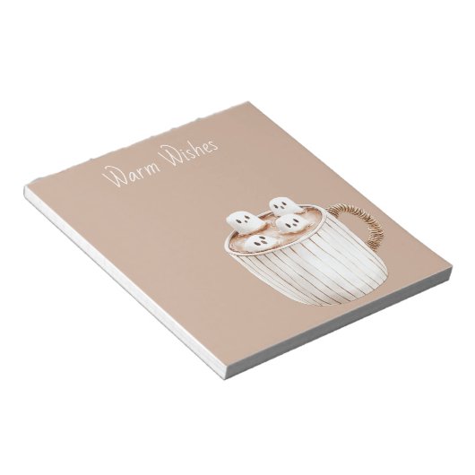 Bloc-note Cacao Souhaits Chauds Mug Brun Marshmallows (Incliné)