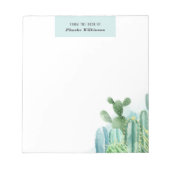 Bloc-note Cactus Botanique Aquarelle Verdure (Devant)