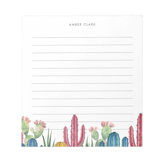 Bloc-note Cactus colorés | Desert Theme Linked (Devant)