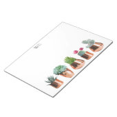 Bloc-note Cactus et succulents dans des pots d'or Roses (Incliné)