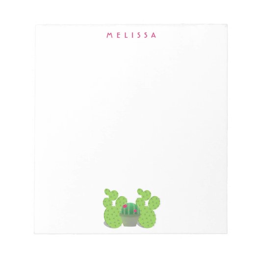 Bloc-note Cactus plante pots mignon nom (Devant)