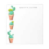 Bloc-note Cactus pointillés Fleurs Jaunes Personnalisées (Devant)