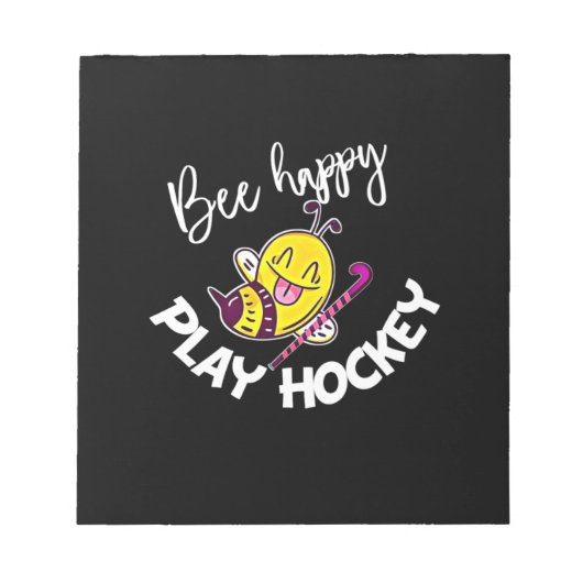 Bloc-note Cadeau apiculteur | Bee Happy Jouer Hockey (Devant)