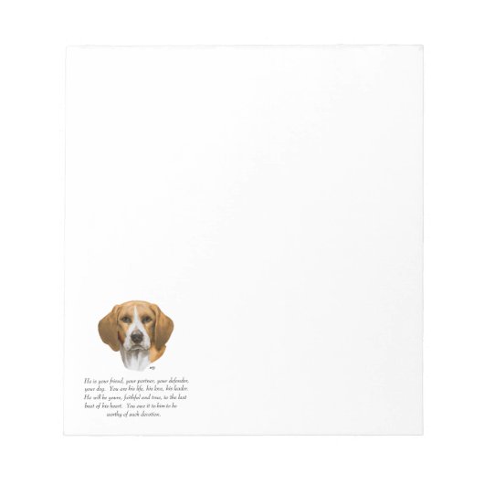 Bloc-note Cadeau Beagle MÂLE (Devant)