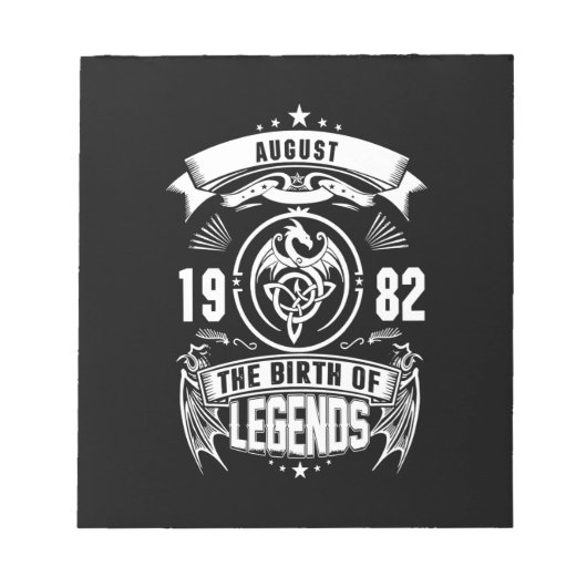 Bloc-note Cadeau d'août | 1982 La Naissance Des Légendes (Devant)