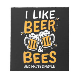 Bloc-note Cadeau d'apiculteur J'aime la bière et les abeil