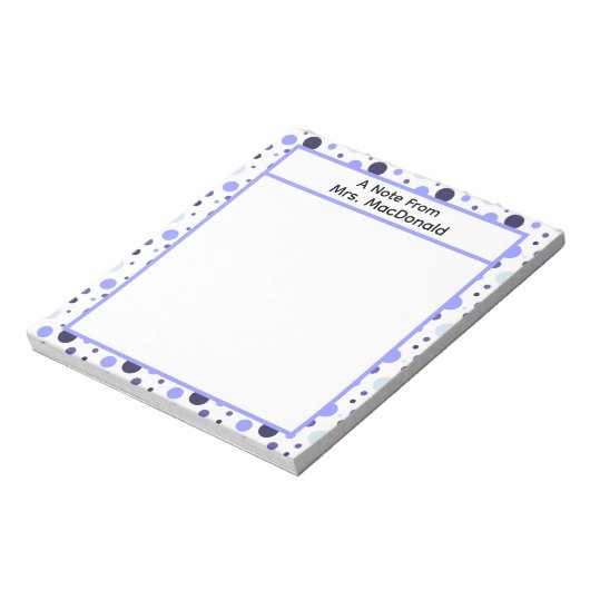 Bloc-note Cadeau d'appréciation pour enseignant à pois (Tourné)