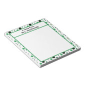 Bloc-note Cadeau d'appréciation pour enseignant à pois verts (Incliné)