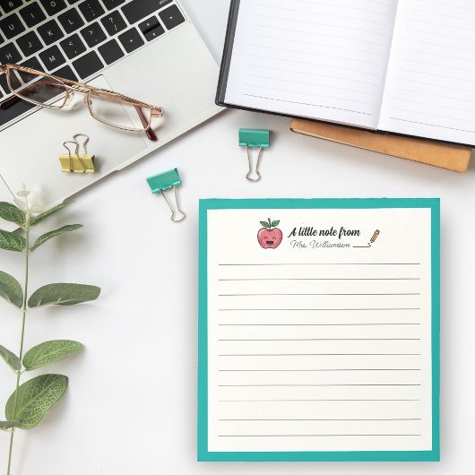 Bloc-note Cadeau d'appréciation pour enseignant avec Apple P