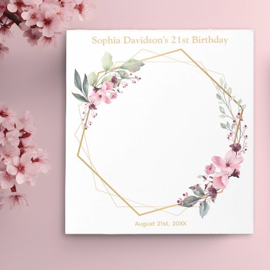 Bloc-note Cadeau de fête pour 21 ans avec de sublimes fleurs