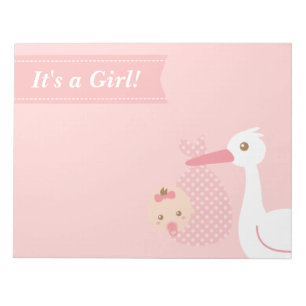 Bloc-note Cadeau de fête pour Baby Shower - La cigogne livre