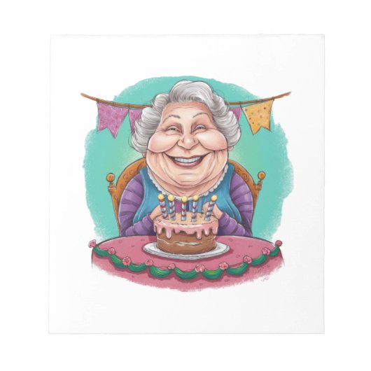 Bloc-note Cadeau de gâteau d'anniversaire de grand-mère mign (Devant)