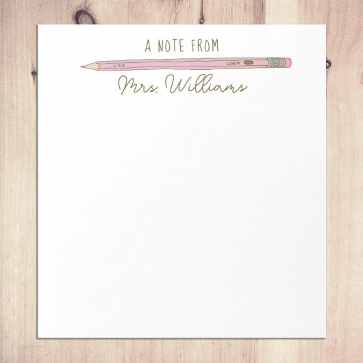 Bloc-note Cadeau de l'enseignant personnalisé avec crayon ro