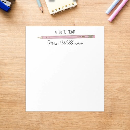 Bloc-note Cadeau de l'enseignant personnalisé Illustré crayo