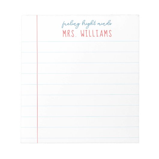 Bloc-note Cadeau de l'enseignant Préppy Papier Linked Notepa (Devant)