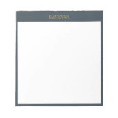 Bloc-note Cadeau de Luxe Personnalisé Nom Charbon Or (Devant)
