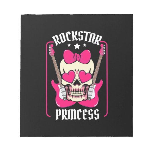 Bloc-note Cadeau de Noël | Crâne de Princesse Rockstar (Devant)