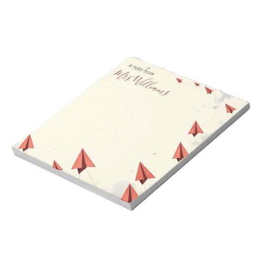 Bloc-note Cadeau de plan en papier personnalisé enseignant c (Tourné)