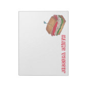 Bloc-note Cadeau de repas sandwich club turc personnalisé (Tourné)