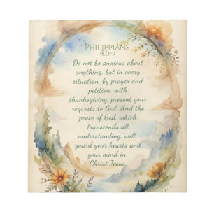 Bloc-note Cadeau d'encouragement chrétien Philippiens 4:6–7