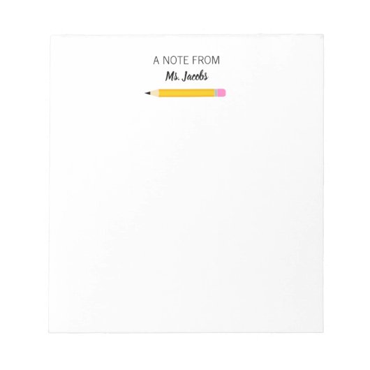 Bloc-note Cadeau d'enseignant Crayon Un mot de (Devant)
