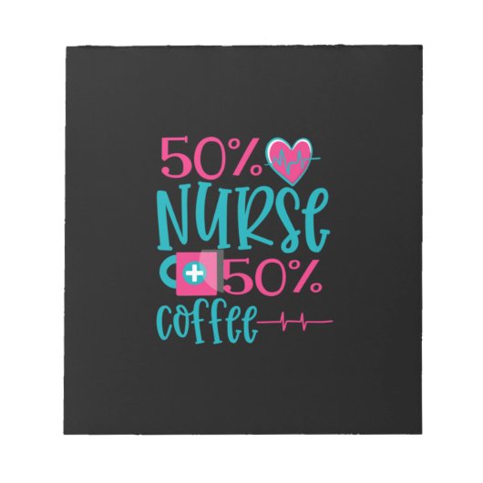 Bloc-note Cadeau d'infirmière | 50 Infirmière 50 Café (Devant)