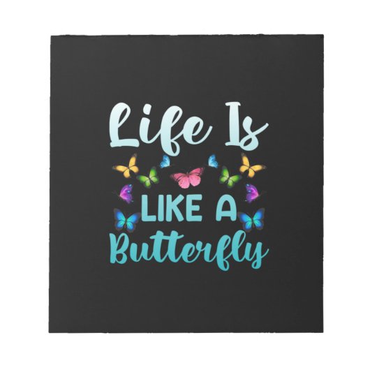 Bloc-note Cadeau Papillon | La Vie Est Comme Un Papillon (Devant)
