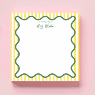 Bloc-note Cadeau Personnalisé pour Enseignant Vague Fantaisi