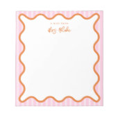Bloc-note Cadeau personnalisé pour l'enseignant Bordure ondu (Devant)