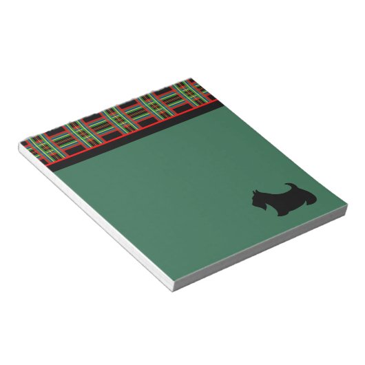 Bloc-note Cadeau Tétrrier écossais noir rétro (Incliné)