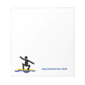 Bloc-note Cadeaux de surf, surfer sur sa planche de surf (Devant)