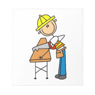 Bloc-note Cadeaux de travailleur de la construction sciant d