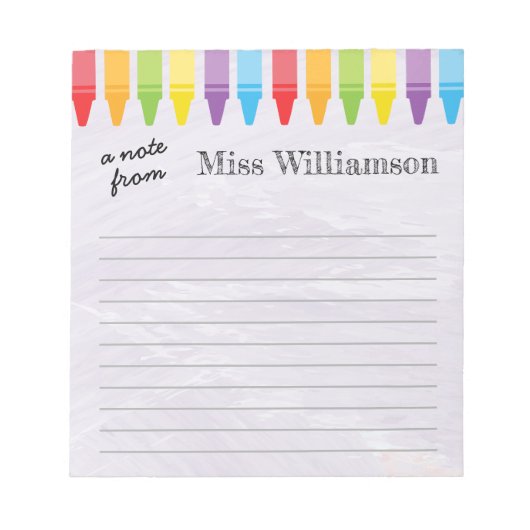 Bloc-note Cadeaux d'enseignant d'aquarelle personnalisés Cra (Devant)