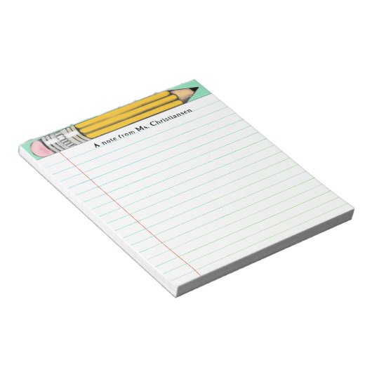 Bloc-note Cadeaux d'enseignants personnalisés (Incliné)