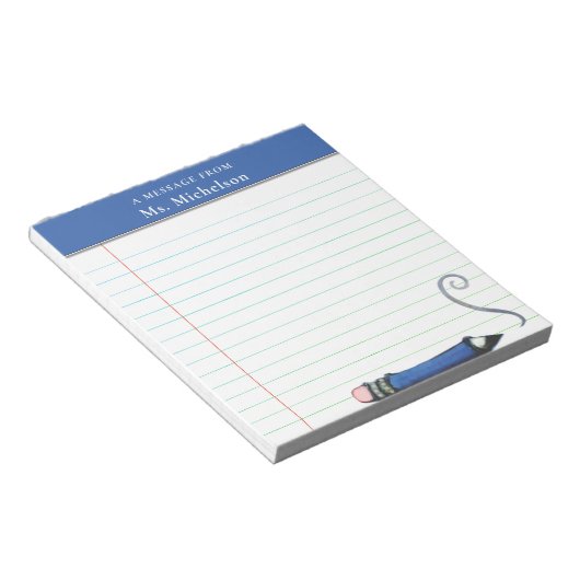 Bloc-note Cadeaux d'enseignants personnalisés (Incliné)