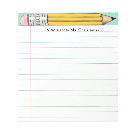 Bloc-note Cadeaux personnalisés pour enseignants (Devant)