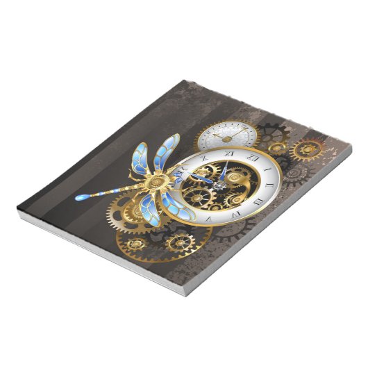 Bloc-note Cadran Steampunk avec libellule (Tourné)