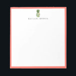Bloc-note Cadre de corail d'ananas fleuri botanique<br><div class="desc">Elégante aquarelle île botanique ananas design avec cadre corallien vivant,  personnalisée avec nom,  bloc-notes. Le style et la couleur de la police de texte peuvent être customisés.</div>