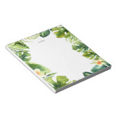 Bloc-note Cadre de verdure tropicale et de Plumeria (Incliné)