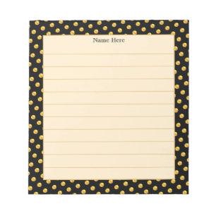 Bloc-note Cadre élégant or et noir sur fond beige clair