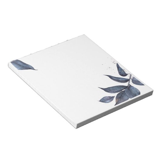 Bloc-note Cadre en feuilles bleues (Incliné)