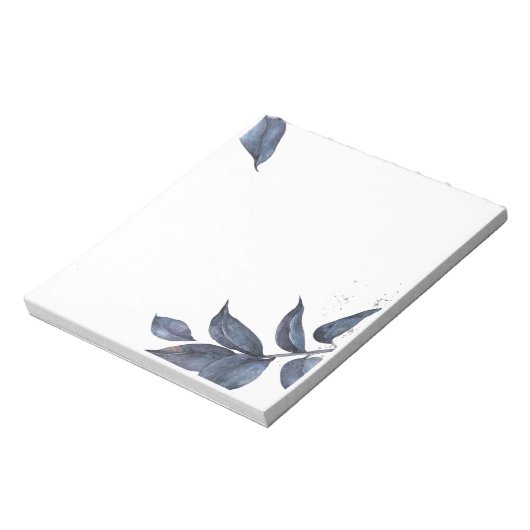 Bloc-note Cadre en feuilles bleues (Tourné)