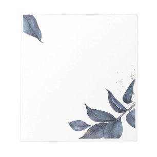 Bloc-note Cadre en feuilles bleues