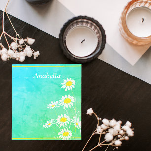 Bloc-note Cadre fleur marguerite sur arrière - plan vert et