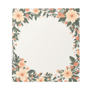 Bloc-note Cadre Floral Pastel Doux Enseignant Primaire Essen